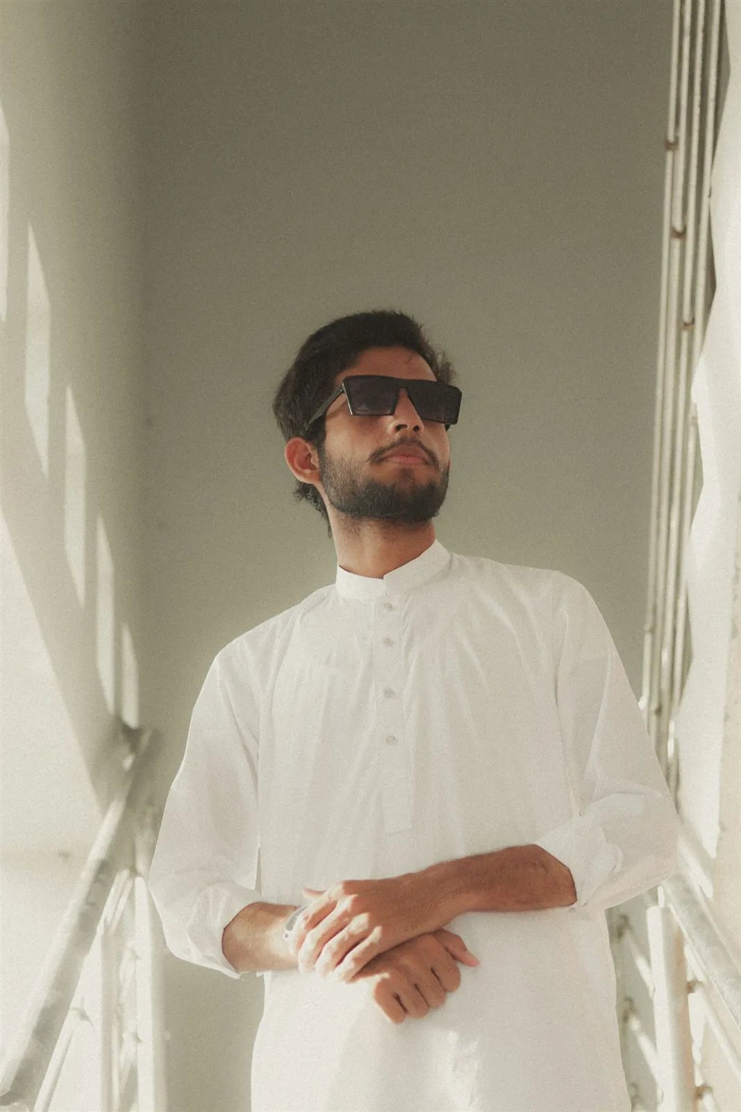 White cotton panjabi side view